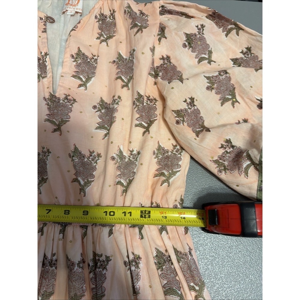 Victoria Dunn Women's Midi Dress Small Flowy Cottagecore Prairie Boho Ruffles - Picture 9 of 10